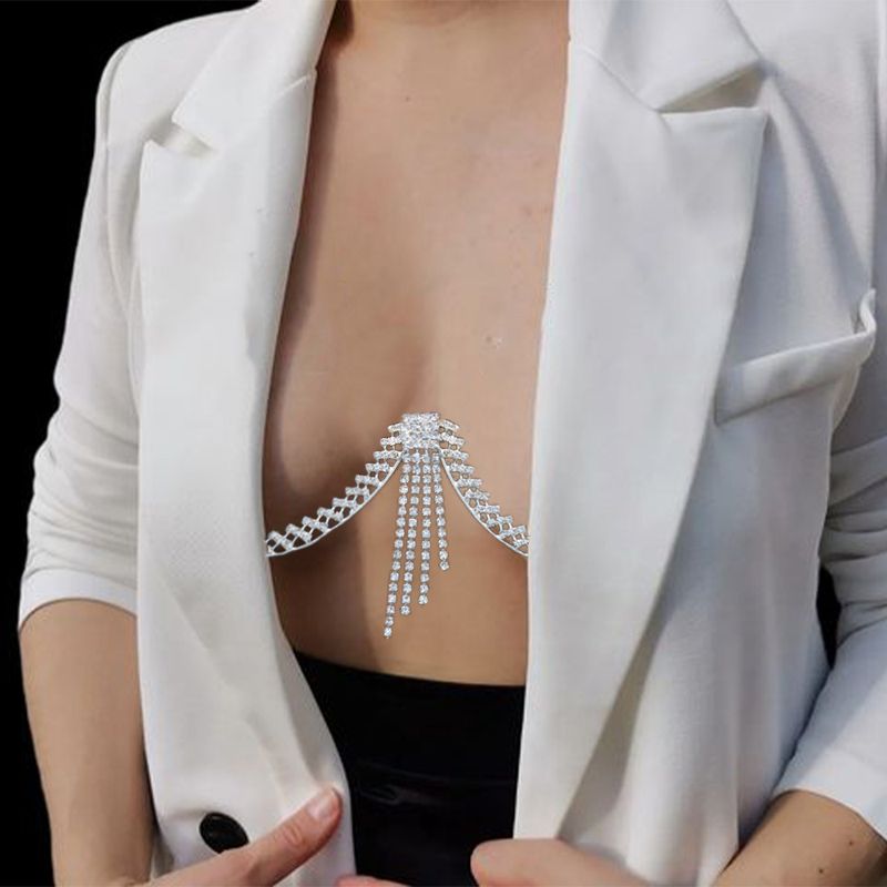Heißer trend körper zubehör exquisite quaste strass brust kette frauen sexy körper kette kette_voghion.com