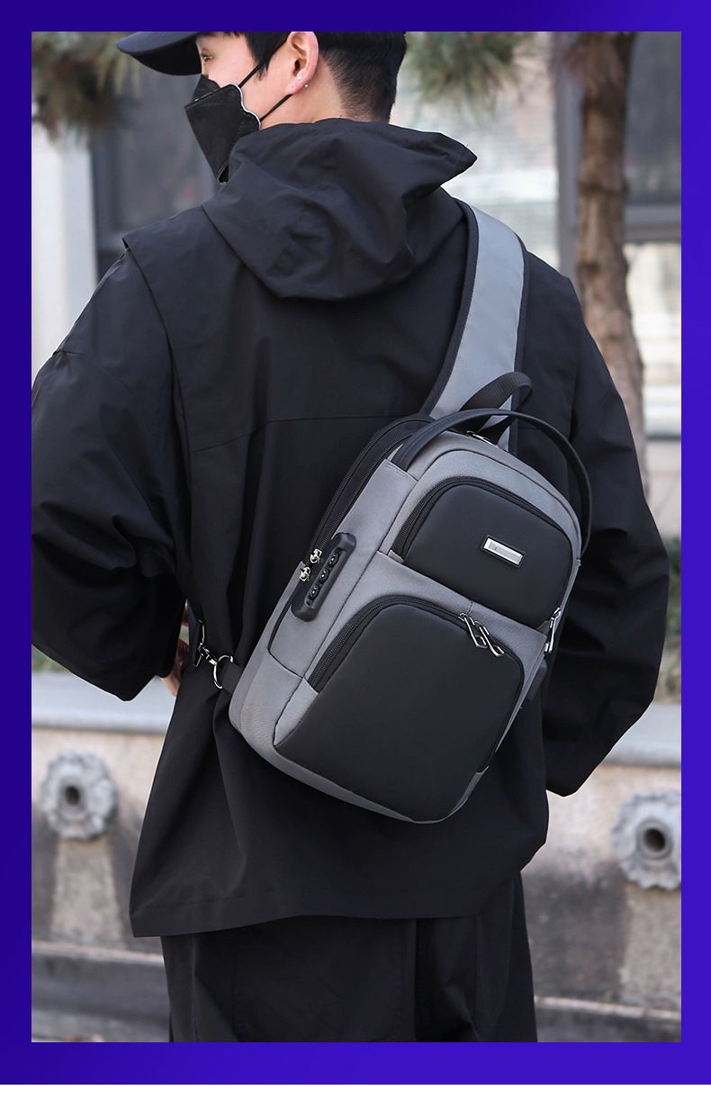 Men's Bags All-Match Casual Large Capacity Multi-Function Backpack Fashionable Oxford Cloth Crossbody Bag_voghion.com