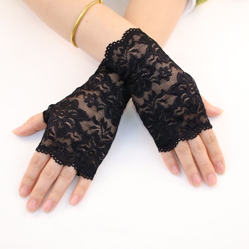 Gants de mariée en dentelle pour l'extérieur, protection solaire fine pour l'été, décoration pour robe de mariée_voghion.com