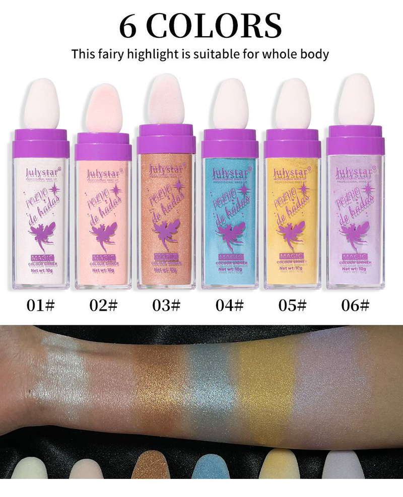 Fairy Highlighter Pat Powder Brightening - Polvo iluminador para todo el cuerpo, maquillaje tridimensional natural para contornear Nuevo producto_voghion.com