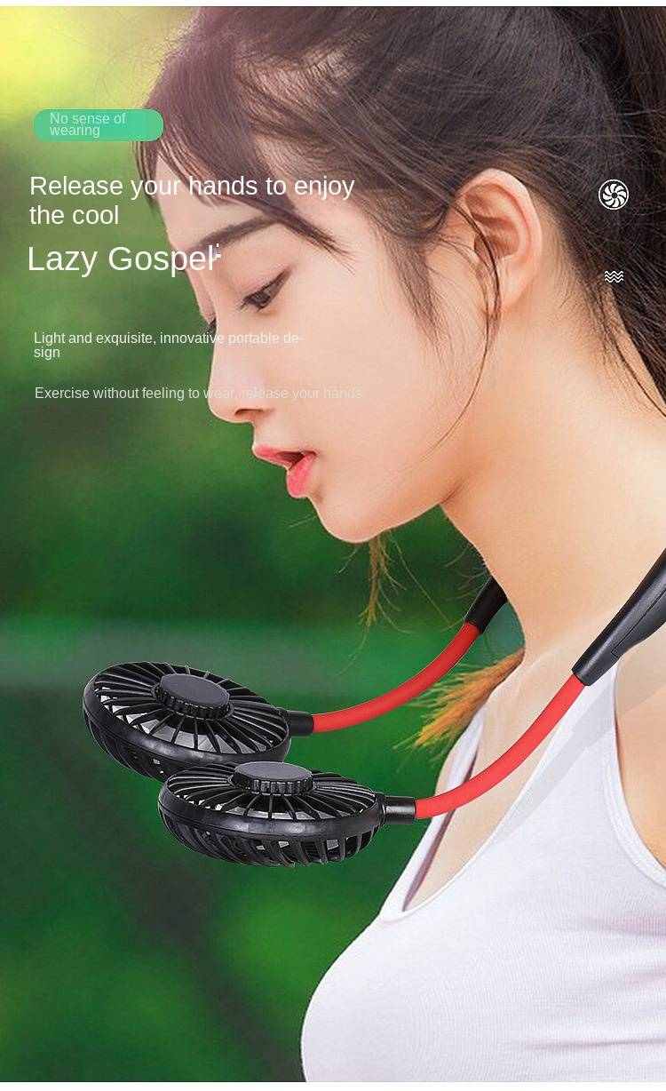Ventilatore da collo - Collo, portatile, illuminato, profumato, 1200 mAh, placcatura a 3 velocità, materiale spray, aria di raffreddamento ricaricabile_voghion.com