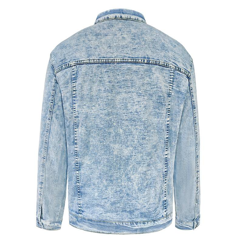 Abbigliamento uomo top camicia in denim giacca trendy semplice e versatile giacca con risvolto slim fit_voghion.com