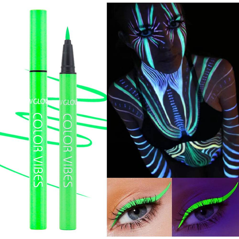Eyeliner fluorescente colorato di Halloween, eyeliner liquido opaco e luminoso, pittura per il viso, impermeabile e resistente al sudore, lunga durata, asciugatura rapida_voghion.com