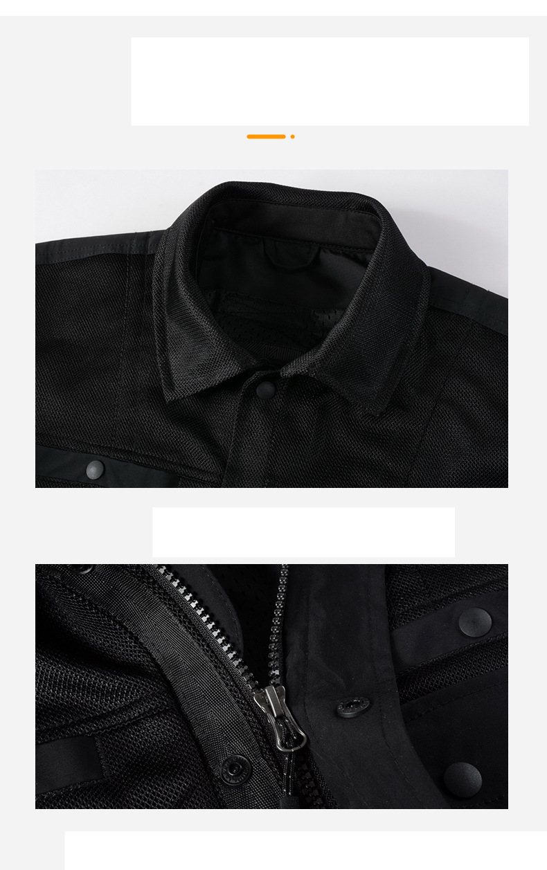 Motorradjacke für Herren Frühling und Sommer Mesh atmungsaktiv Anti-Fall große Größe Pendler Motorradbekleidung neu_voghion.com
