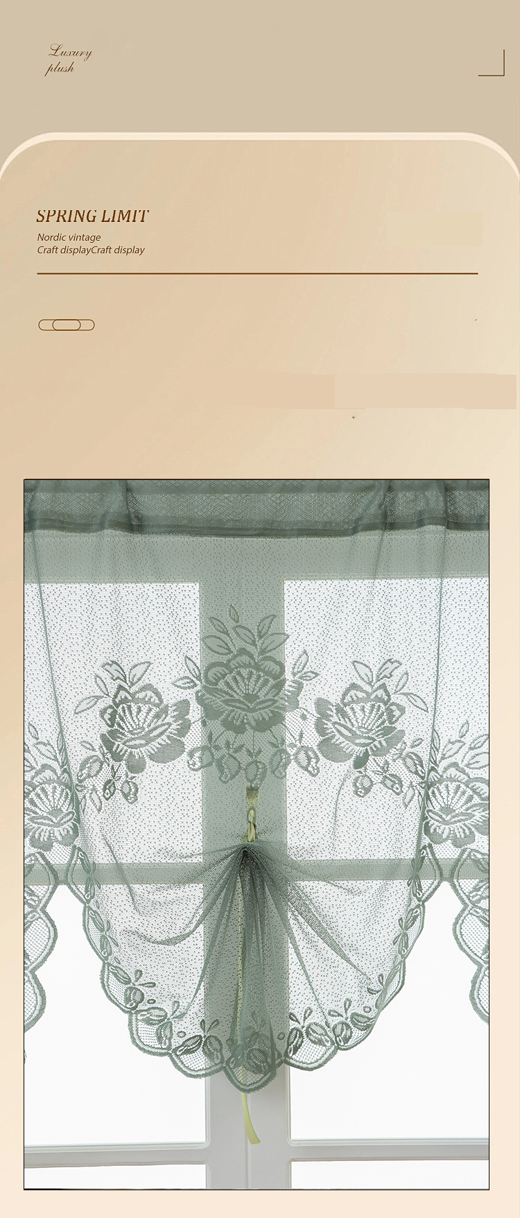 Tende oscuranti termiche verdi - Divisorio per ambienti a doppio strato, trasparenti e in pizzo, per soggiorno e camera da letto - Motivo floreale, moderno e minimalista_voghion.com