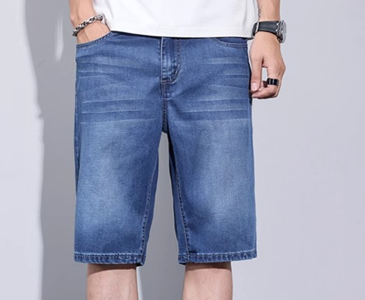 Jeansshorts aus Eisseide für Herren – leichtes Tencel-Gewebe, amerikanischer Retro-Workwear-Stil, atmungsaktive Sommer-Freizeitshorts_voghion.com