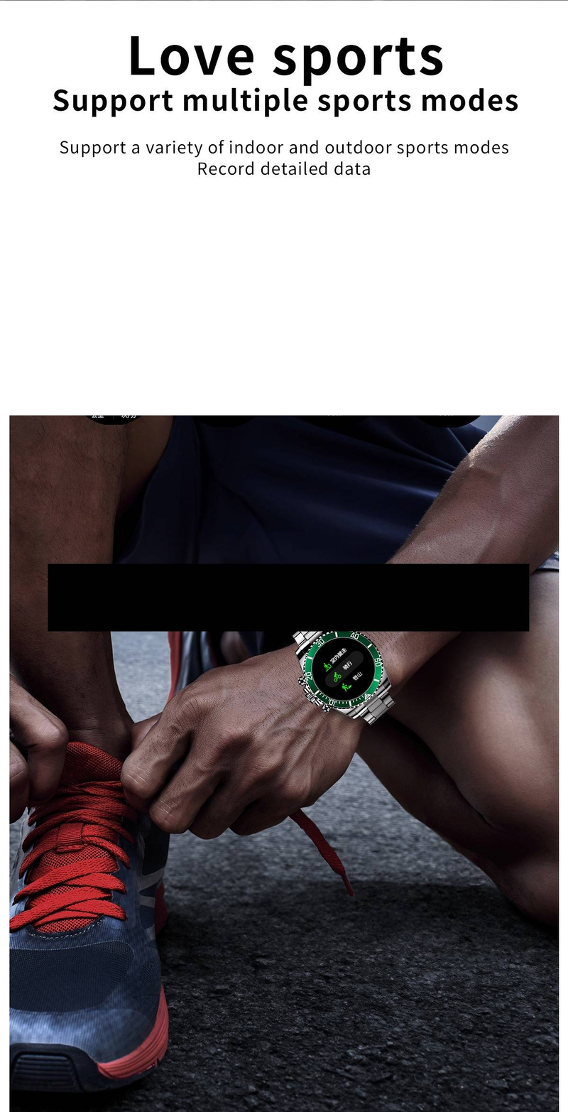 Relógio inteligente masculino AW12 com moldura giratória, chamadas Bluetooth, monitor de frequência cardíaca e pressão arterial, rastreador de condicionamento físico à prova d'água_voghion.com