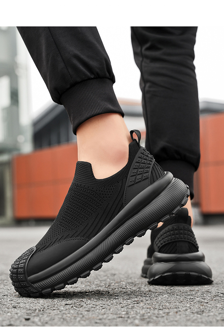 Herren Slipper - Atmungsaktive Freizeitschuhe aus Strickgewebe für Sommer & Frühling (Schwarz/Beige) - Größen 39-44_voghion.com