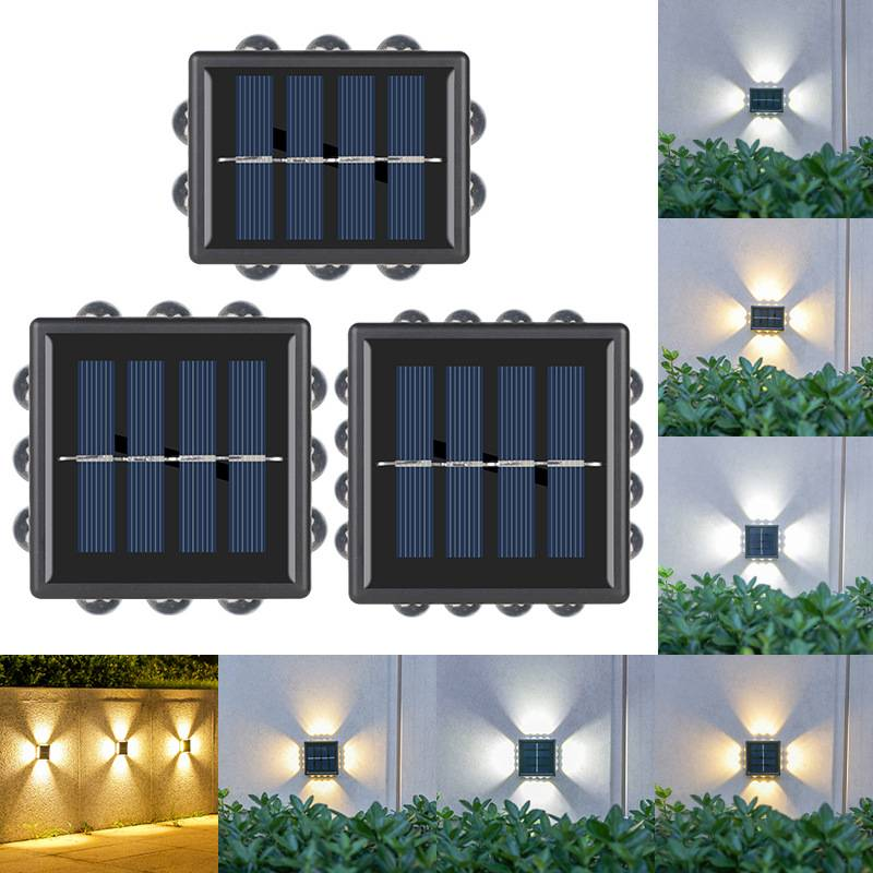 Solar Powered Outdoor Wall Sconce LED Garden Light With Convex Mirror For Patio, Fence, And Villa Decoration_voghion.com