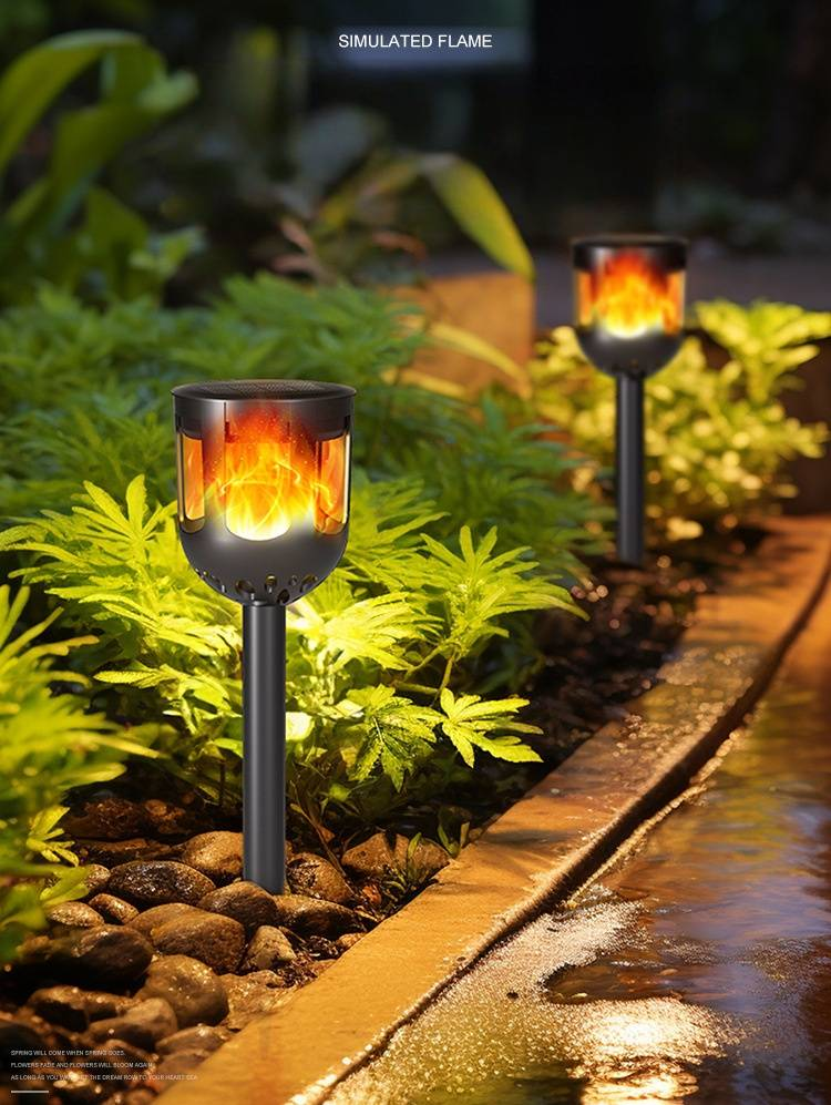 Solar-LED-Flammenlaterne – wasserdichte Gartenleuchte für den Außenbereich zur Dekoration von Terrasse, Rasen, Weg und Hof_voghion.com
