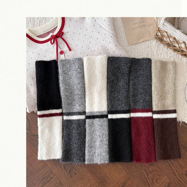 Scaldamuscoli Bootshang Calzini in maglia di cotone a contrasto di colore Calzini in lana da donna Scaldamuscoli Maillard spessi e caldi in stile retrò per polpacci_voghion.com