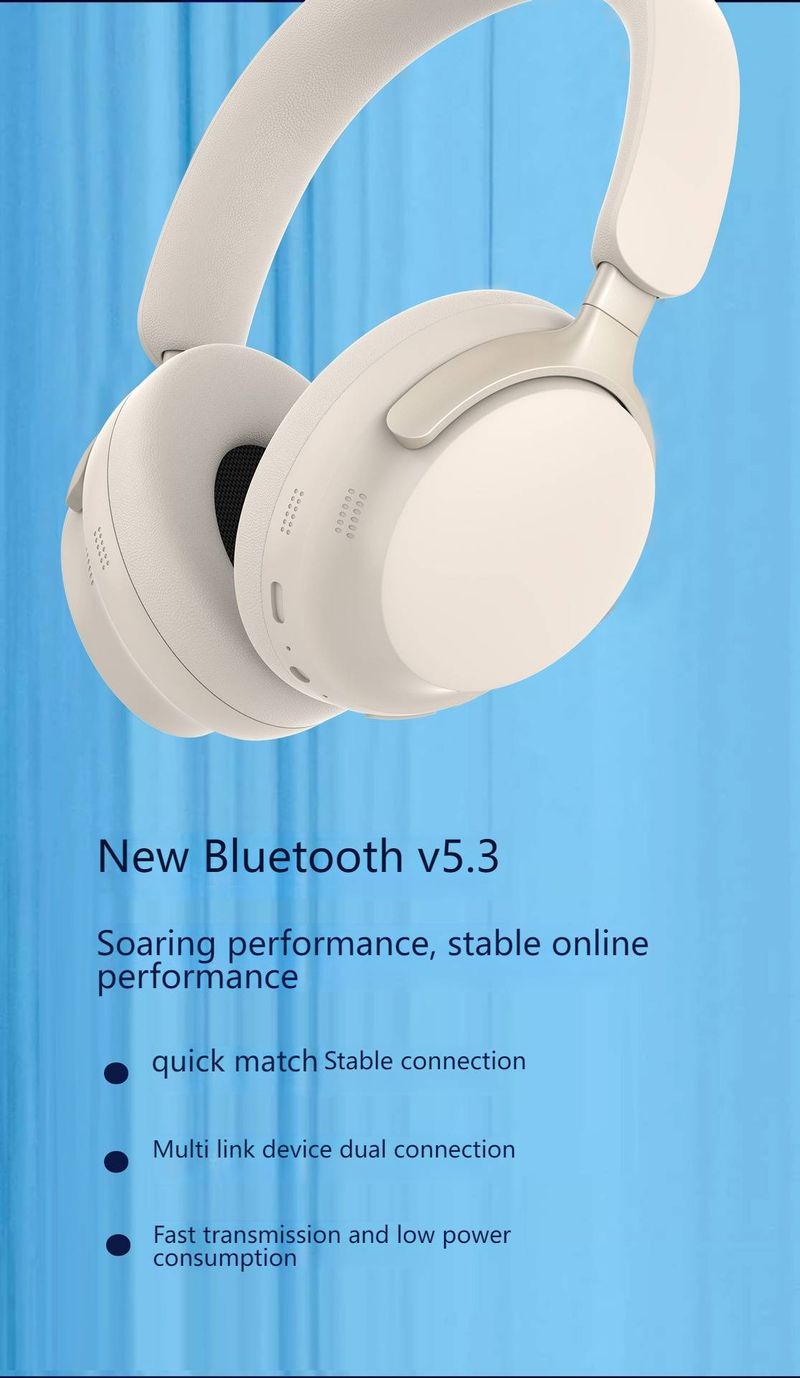 P55 Premium Wireless Over-Ear Headphones – 3D Surround Sound, 50-Hour Playtime, Seamless Ear Cushions For All-Day Comfort (Khaki/Black/Silver)_voghion.com