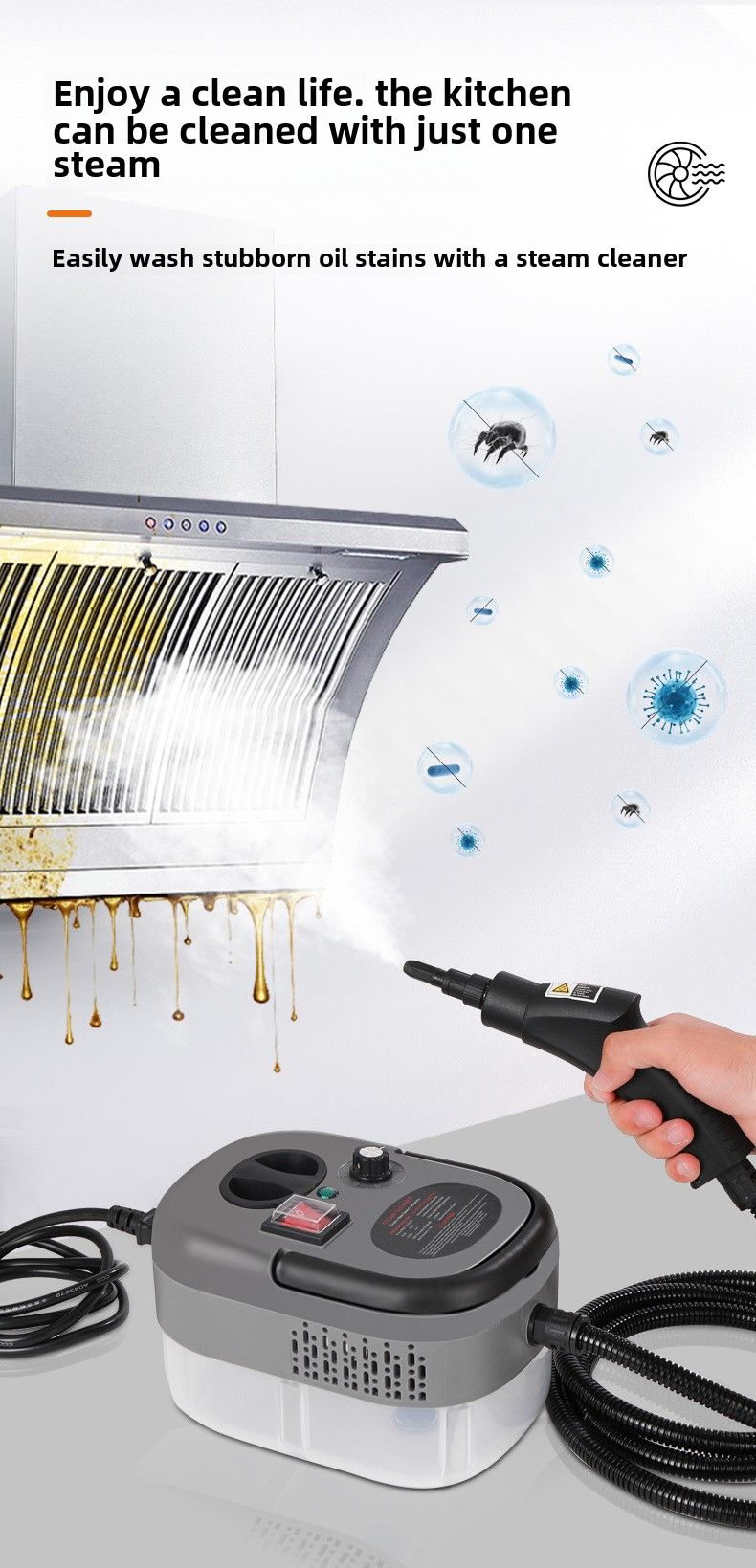 temperatura Stroj za čiščenje s paro Sterilizacija in dezinfekcija Parni stroj Kuhinjski parni čistilni stroj_voghion.com