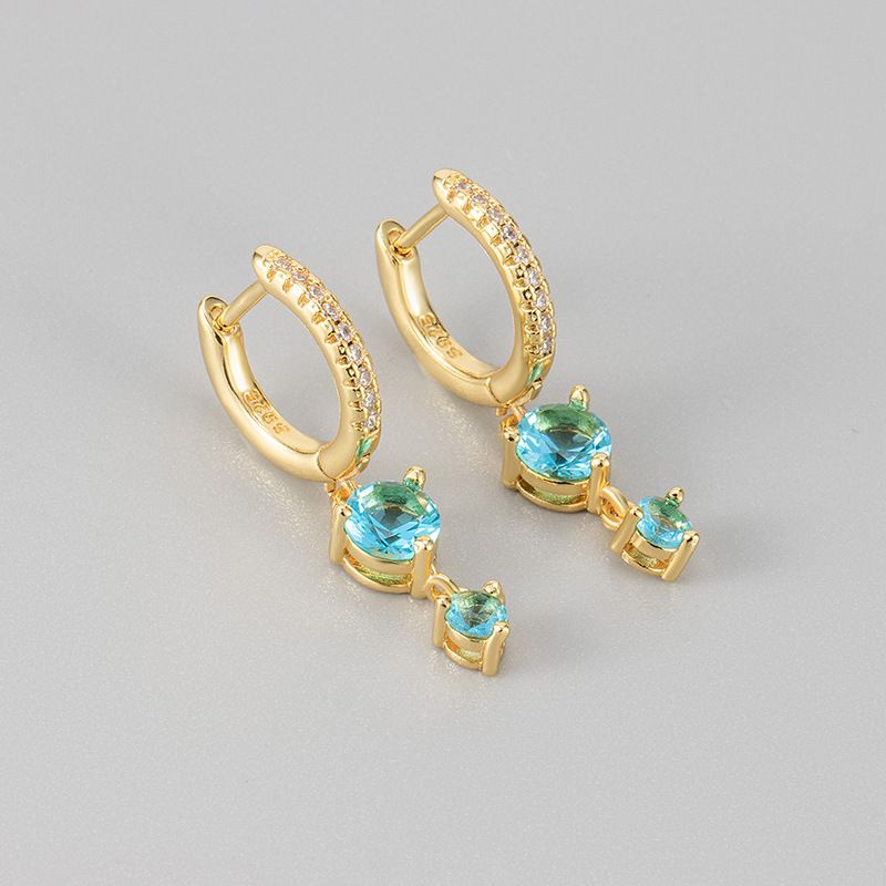 Fashionable Inlaid Colorful Zircon Tassel For Women, Stylish And Versatile Stud Earrings_voghion.com
