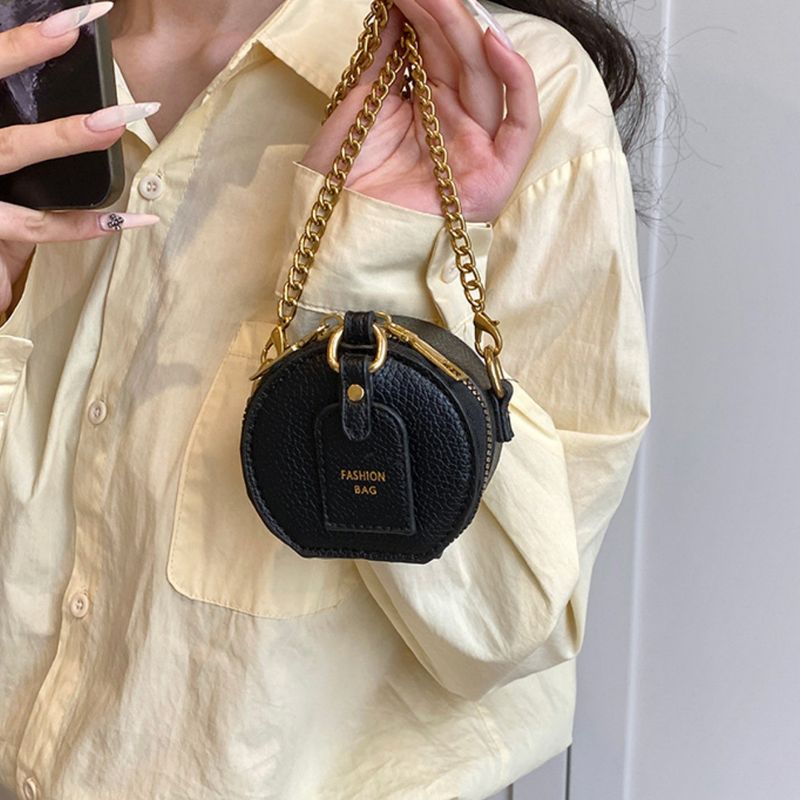 Borsa a tracolla per bambini, stile Niche, mini, rotonda, con rossetto, da donna_voghion.com