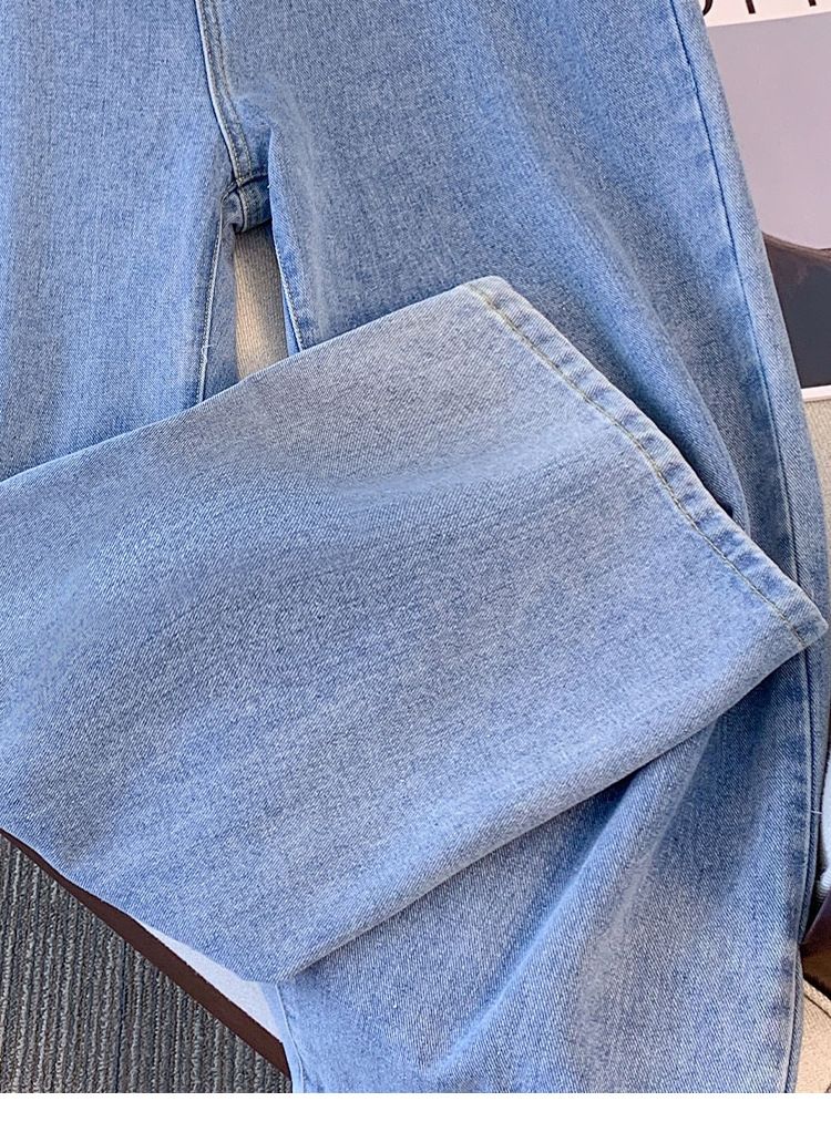 Damkläder Plusstorlekar Vida ben Högmidjade Jeansbyxor För Dam Vår Och Höst Ny Stil Något Tjock Mm Casual Alla Matchande_voghion.com