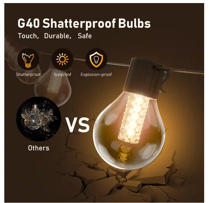 50-light 100ft LED Globe String Lights Bluetooth App Control_voghion.com