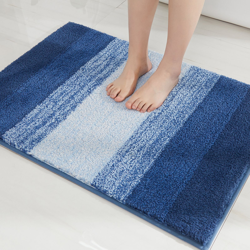 Thickened household gradient striped bathroom floor mat, carpet, entrance bedroom, bathroom floor mat, absorbent and non slip pad_voghion.com