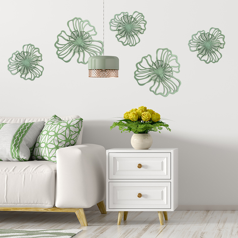 Iron wall decoration with multi-color double-layer floral wall hanging metal hollow wall decoration Wall hanging_voghion.com