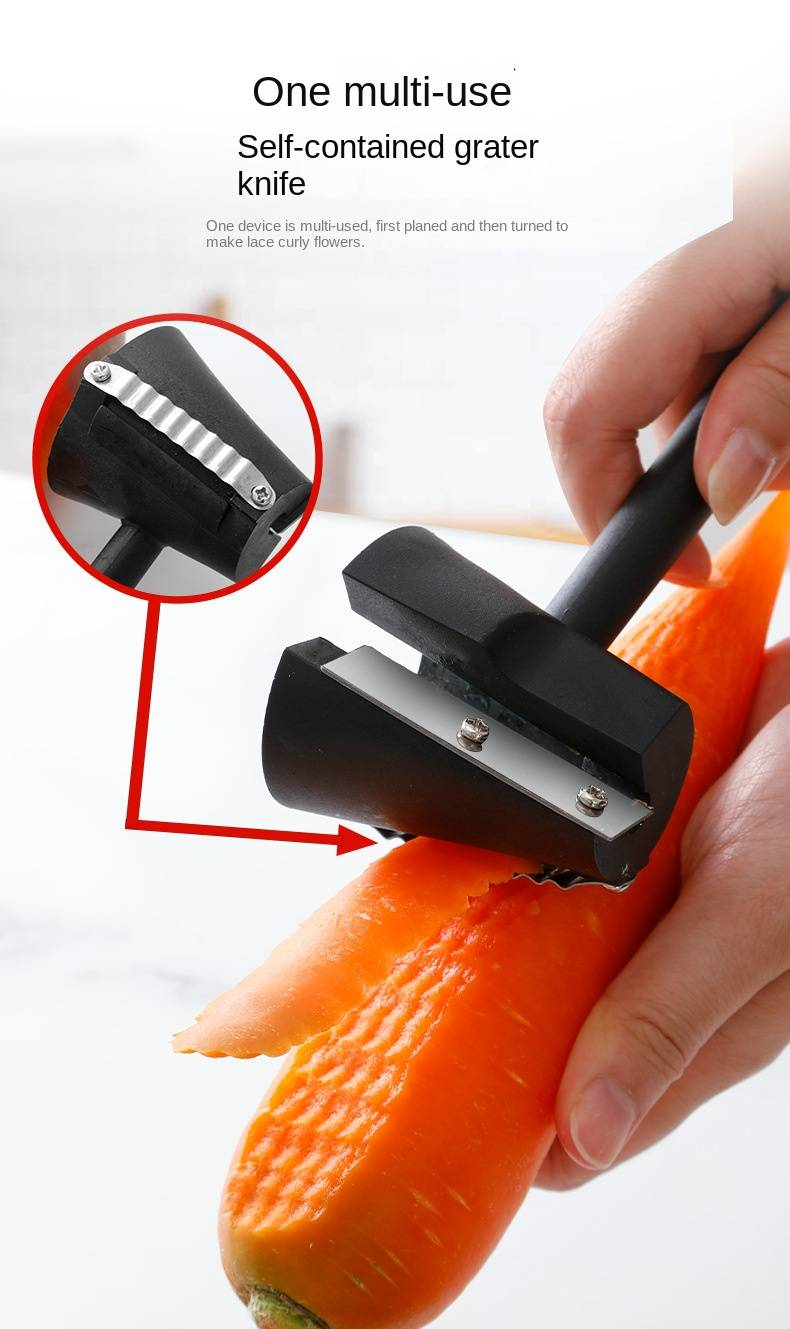 Multi-Functional Spiral Funnel Carving Mold Cucumber Carrot Peeler Flower Cutter Kitchen Tool_voghion.com