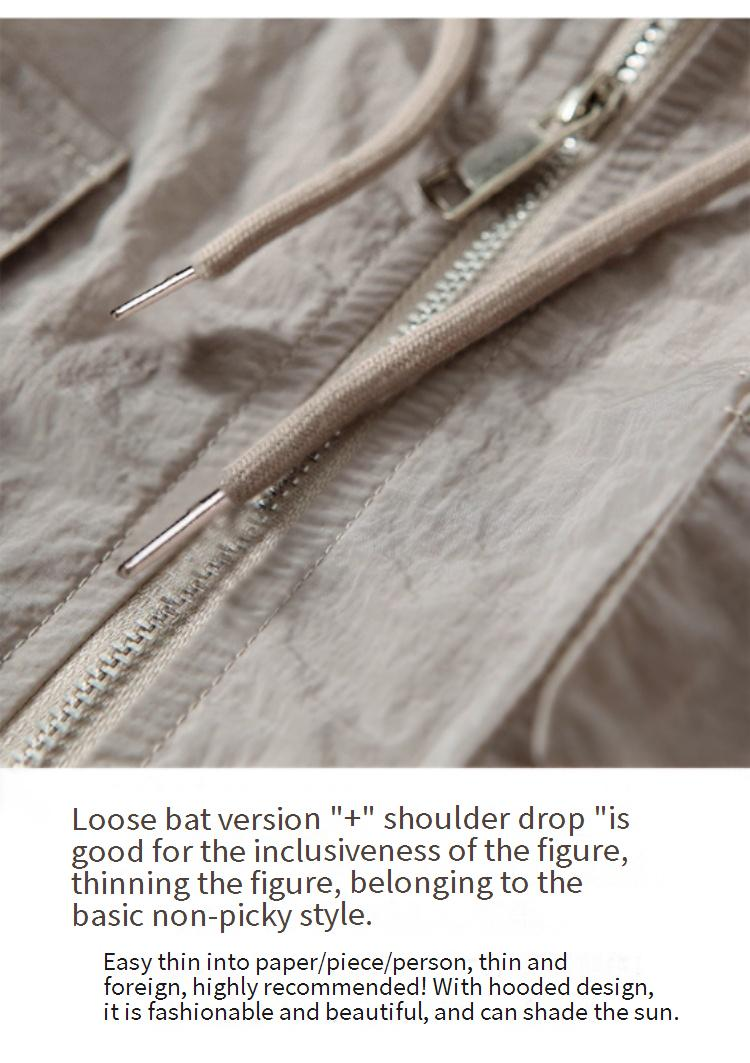 Leichte Sonnenschutzkleidung für Damen, lässig, locker, kurz, modisch, Jackenhemd_voghion.com