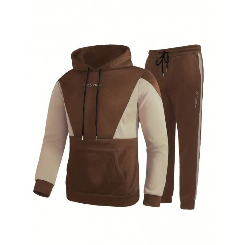 Conjunto de sudadera con capucha para hombre, informal y a la moda, con estampado de pareja_voghion.com