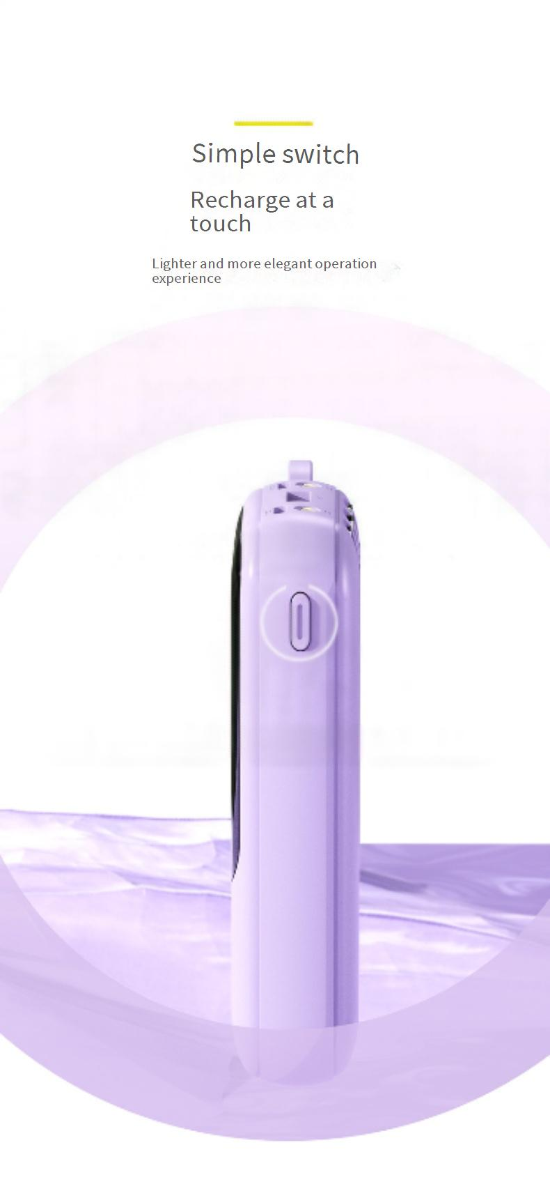 Carregador portátil super rápido pequeno com cabo integrado, 20.000 mAh, energia móvel, presente_voghion.com