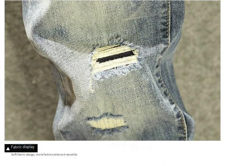 Jeans da uomo, pantaloni estivi, vestibilità slim, tendenza retrò, pantaloni lunghi casual primaverili e autunnali._voghion.com