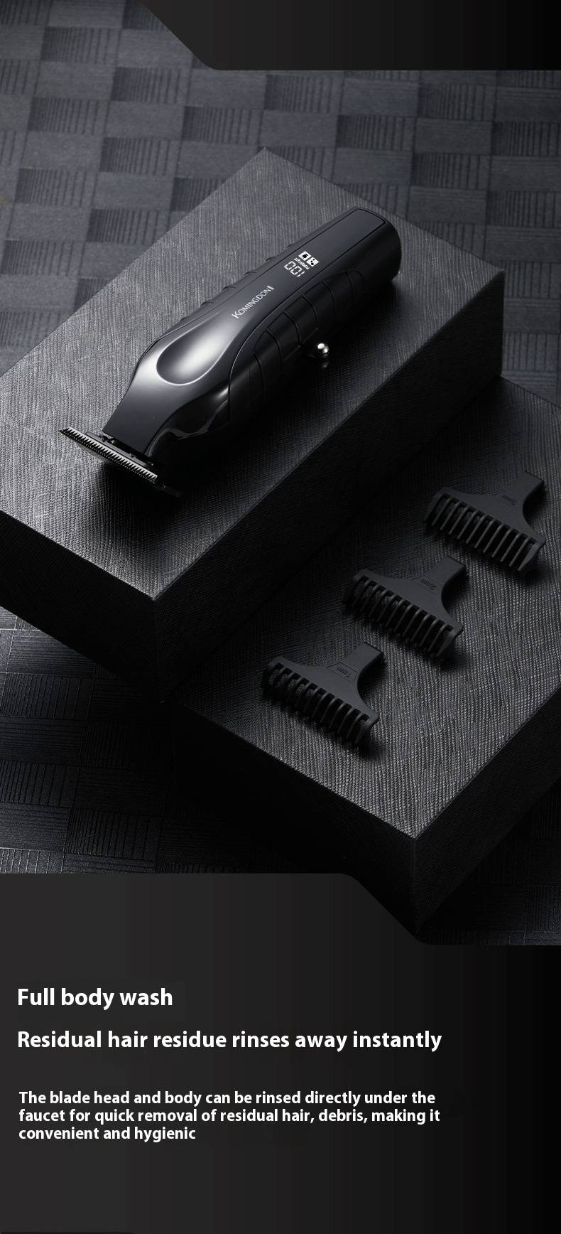 Professional Barber Hair Clipper - Vintage Style Electric Trimmer For Fades, Undercuts & Beard Grooming, Rechargeable & Cordless_voghion.com