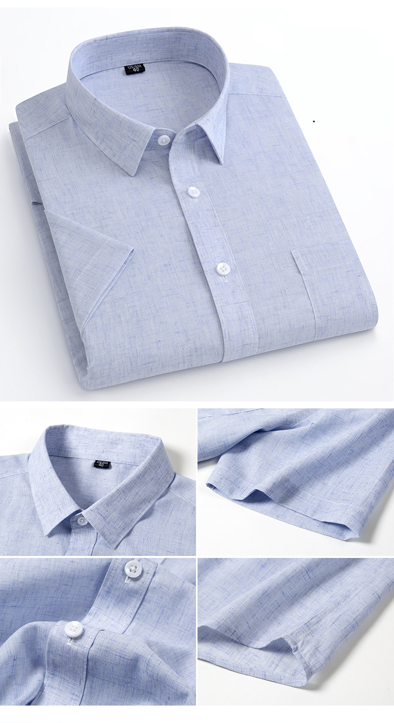 Kurzarmhemd aus Leinen für Herren – Atmungsaktives Business-Casual-Hemd für den Sommer, leicht und bequem, vielseitiges Must-have für die Garderobe_voghion.com