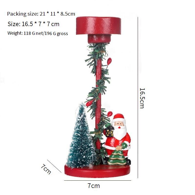 Bougeoir décoratif de Noël festif – Pièce maîtresse en résine pour sapin de Noël, pour table de fête et décoration d'intérieur (renne, Père Noël, bonhomme de neige)_voghion.com