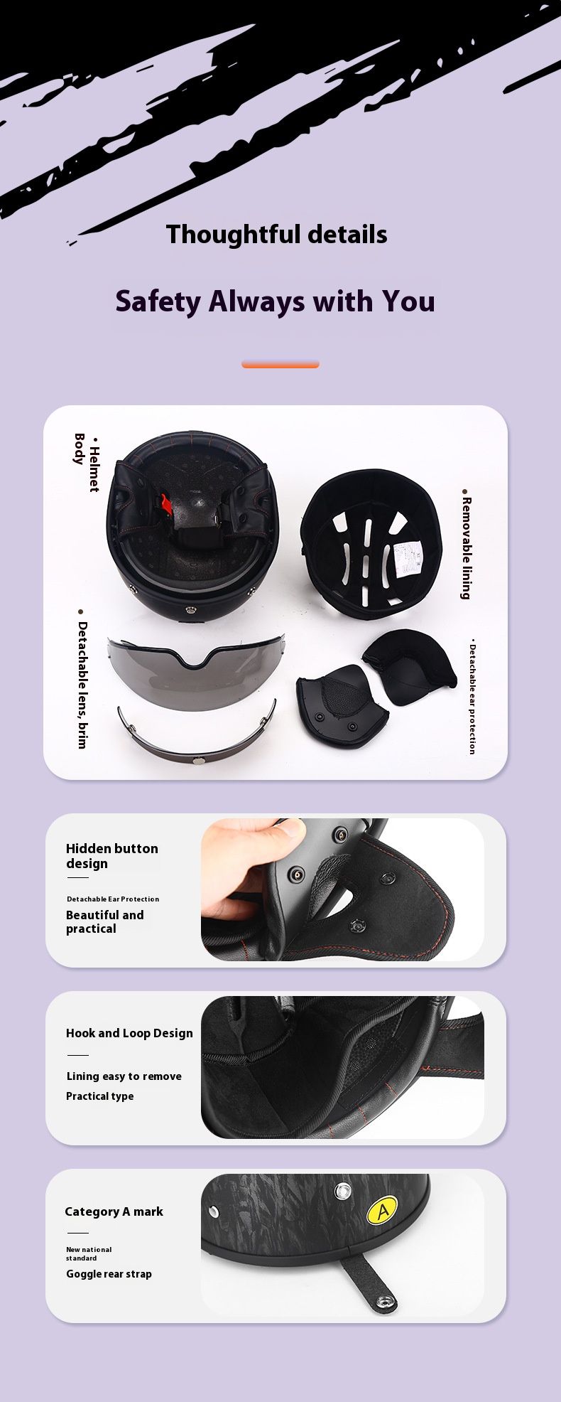 3C-zertifizierter Retro-Bluetooth-Motorradhelm – Vintage-Halbhelm mit eingebautem Lautsprecher und Mikrofon – Cruiser-Jethelm für Männer und Frauen_voghion.com