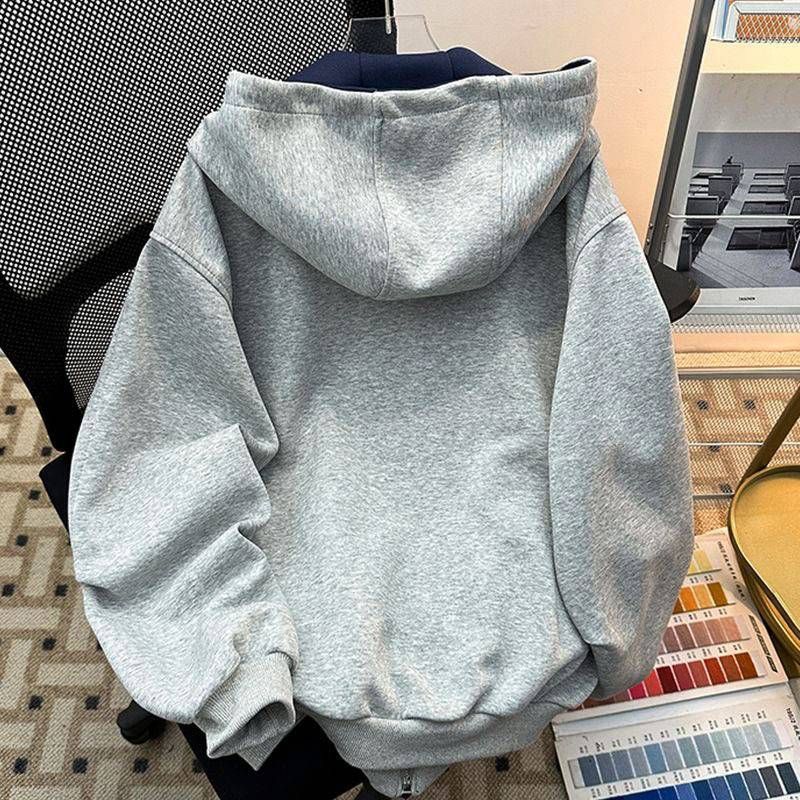 Abbigliamento da uomo 25 nuovi felpe con cappuccio con stampa pony, larghe e versatili, di alta qualità, americane, con doppia cerniera, in cotone cinese, alla moda da strada_voghion.com