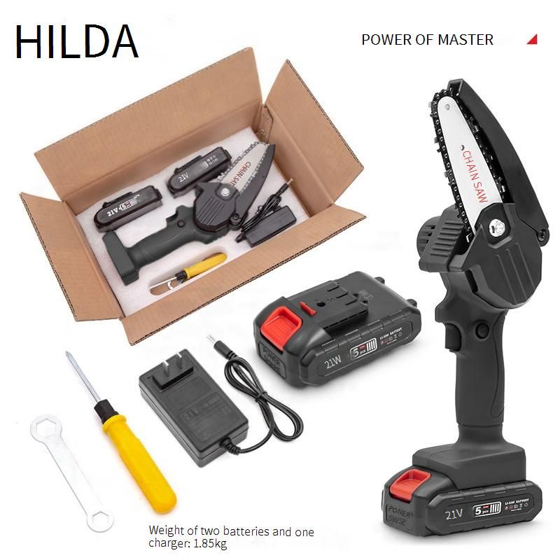HiLDA Cordless Mini Chainsaw - Lightweight Electric Chainsaw For Wood Cutting, Tree Pruning & DIY Projects_voghion.com
