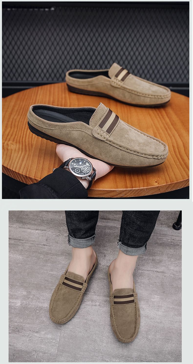 Neue, leichte Bean-Schuhe für Herren, sommerliche Ein-Fuß-Passform, atmungsaktiv, lässig, mit halber Stütze für Herren_voghion.com