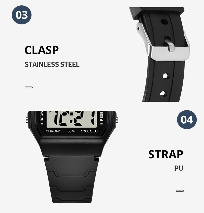 SYNOKE Student Electronic Watch Unisex Sport Watch For Kids Waterproof Luminous LED Digital Lady Retro Men Wrist Watch_voghion.com