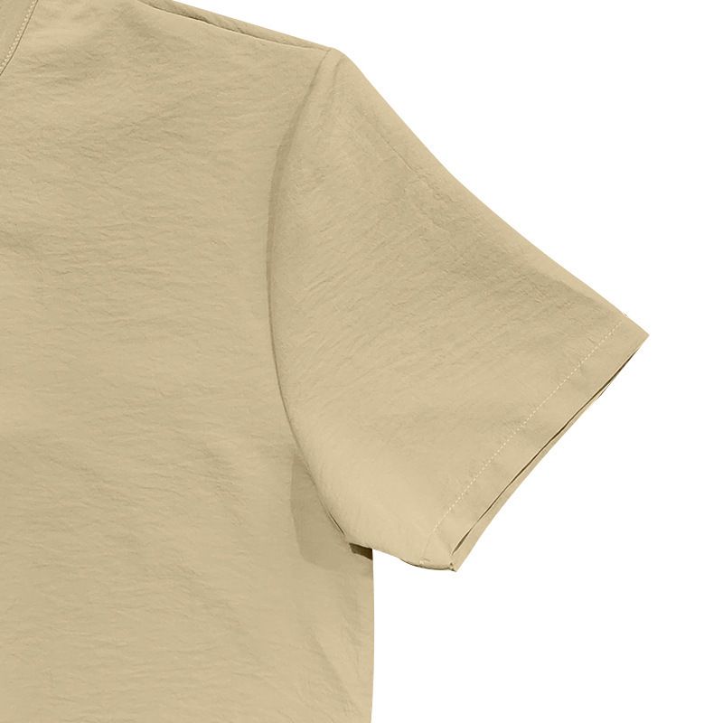 Maglietta da uomo nuova, vintage, in lino, con bottoni, colletto e maniche corte_voghion.com