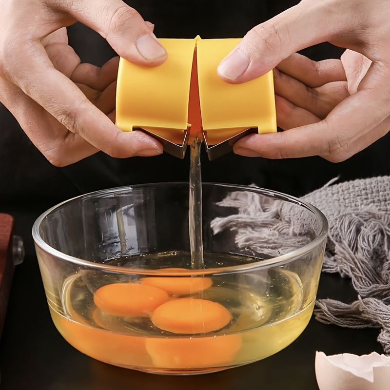 3-teiliger Eierschalentrenner aus Edelstahl – Schnelles Schälen und Eigelbtrenner, langlebiges Küchen- und Backutensil mit einfachem Griff_voghion.com