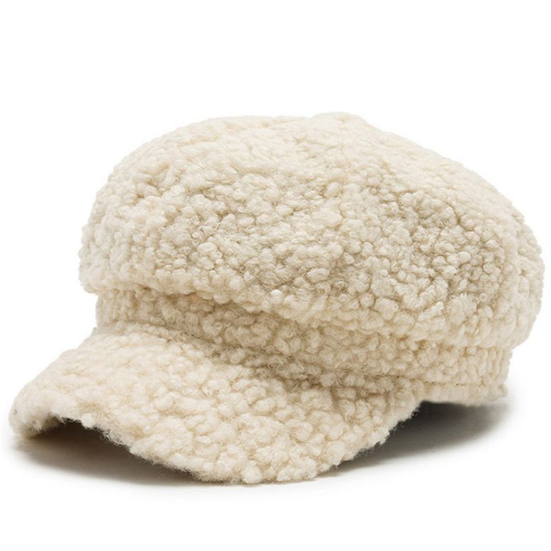 Hot Sale Women's Lamb Wool Berets Autumn and Winter Fashion All-match Hat Painter Octagonal Cap_voghion.com