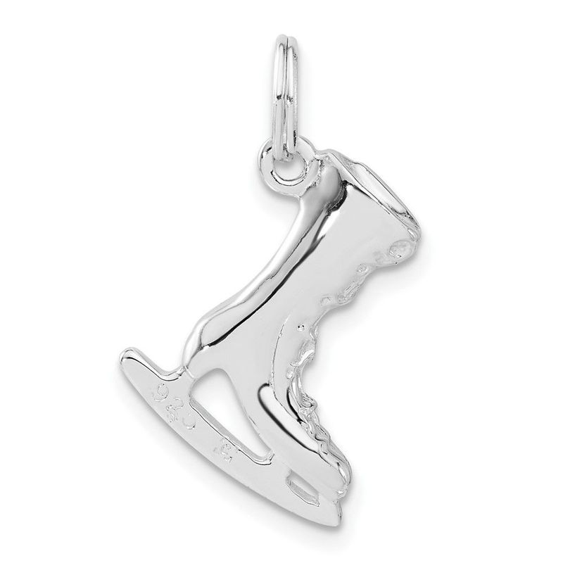 Sterling Silver 3-D Polished Ice Skate Charm_voghion.com