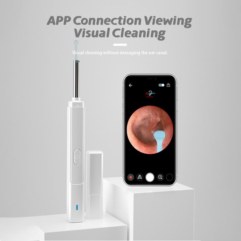 Wireless WiFi Spoon Glasses HD Waterproof Earwax Removal Ear Canal Visible Endoscope_voghion.com