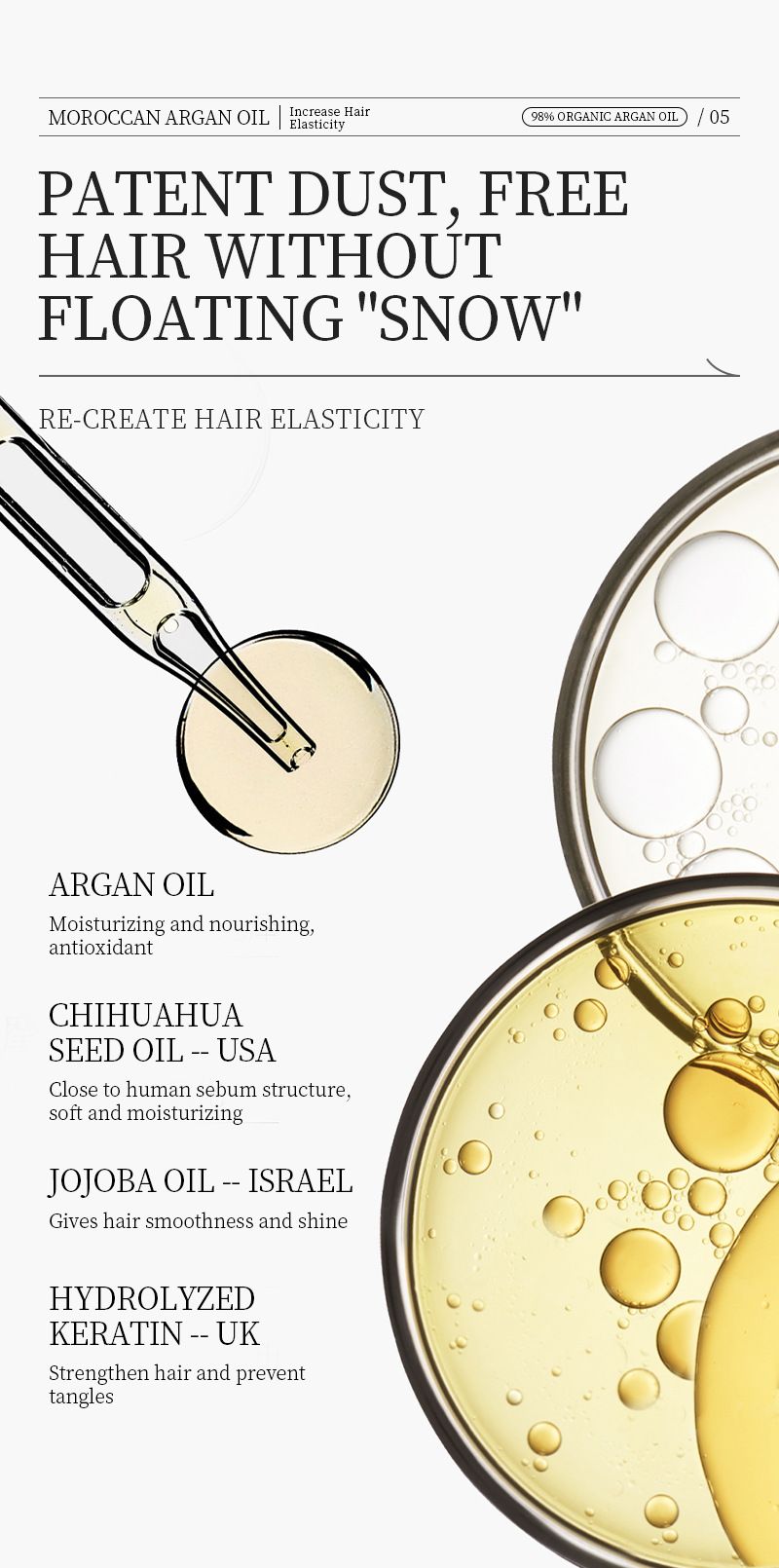 KORMESIC Olio per capelli balsamo ammorbidente leggero all'olio di Argan_voghion.com