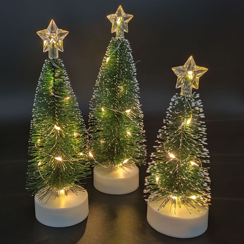 "THIKIN Mini Kerstboomverlichting Decoraties - 3-Pack LED Koperdraad Kerstverlichting met Warm Wit en Multicolor Opties_voghion.com