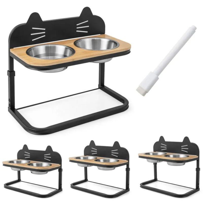 And Cats Pet For Stainless Feeder Small 2 With Steel Elevated Medium Dogs And Bowls_voghion.com