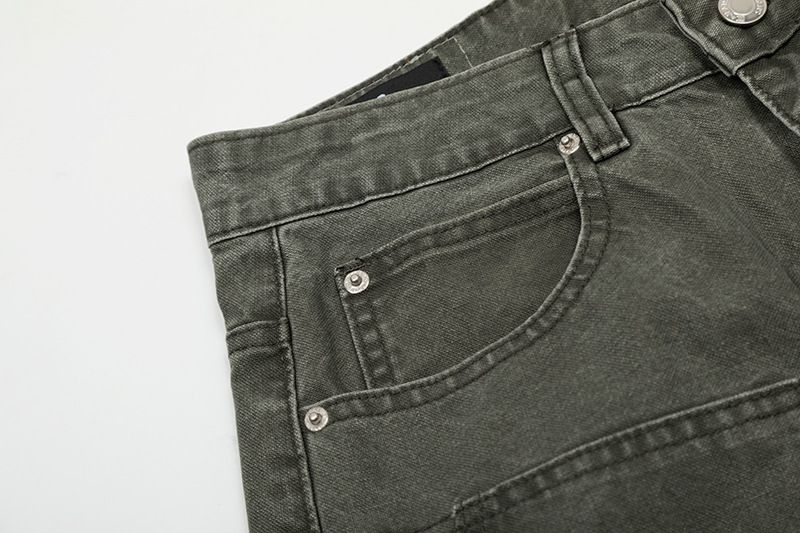 Gewaschene Cargo-Jeans mit mehreren Taschen im amerikanischen Stil für Herren, Street Fashion Ins, lockere, lässige, einfarbige, gerade lange Hosen_voghion.com