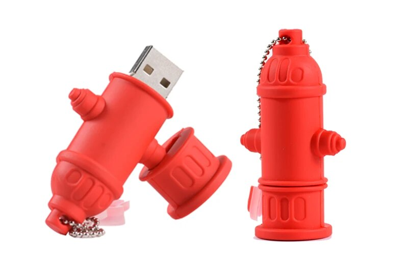 Safety Model Cartoon Pen Drive Helmet Flash Drives Extinguisher Memory Stick Fire Hydrant U Disk Real Capacity_voghion.com