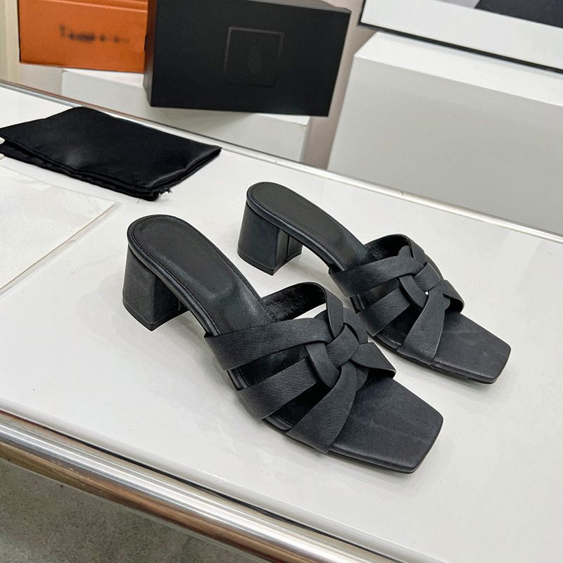 Slides Damen Hausschuhe L Top Layer Rindsleder Klassische Einwort Sandalen Hohe Qualität_voghion.com