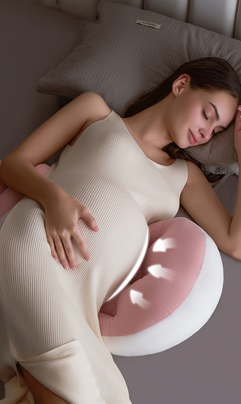 Adjustable U-Shaped Maternity Pillow - Medium Soft Polyester Fiber With Back, Lumbar & Belly Support - Multifunctional Pregnancy Sleeping Aid Cushion_voghion.com