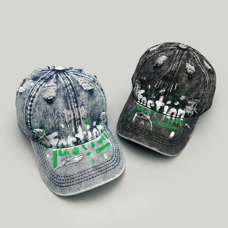 Cappellino da baseball Urban Graffiti con scritta invecchiata – Cappello da sole unisex regolabile per uomo e donna – Snapback in cotone a tesa larga retrò_voghion.com