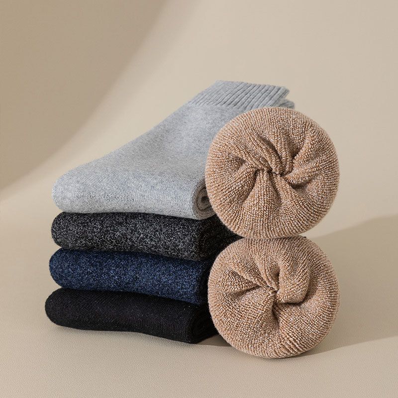 Winter dikke handdoek sokken heren dikke badstof sokken casual diamant midden sokken katoenen sokken heren warme sokken wollen sokken_voghion.com